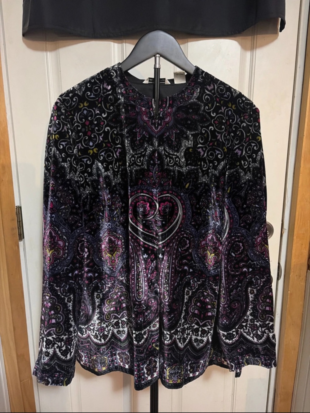 Vintage Laura Ashley Purple Paisley Velour Blazer/ Jacket
